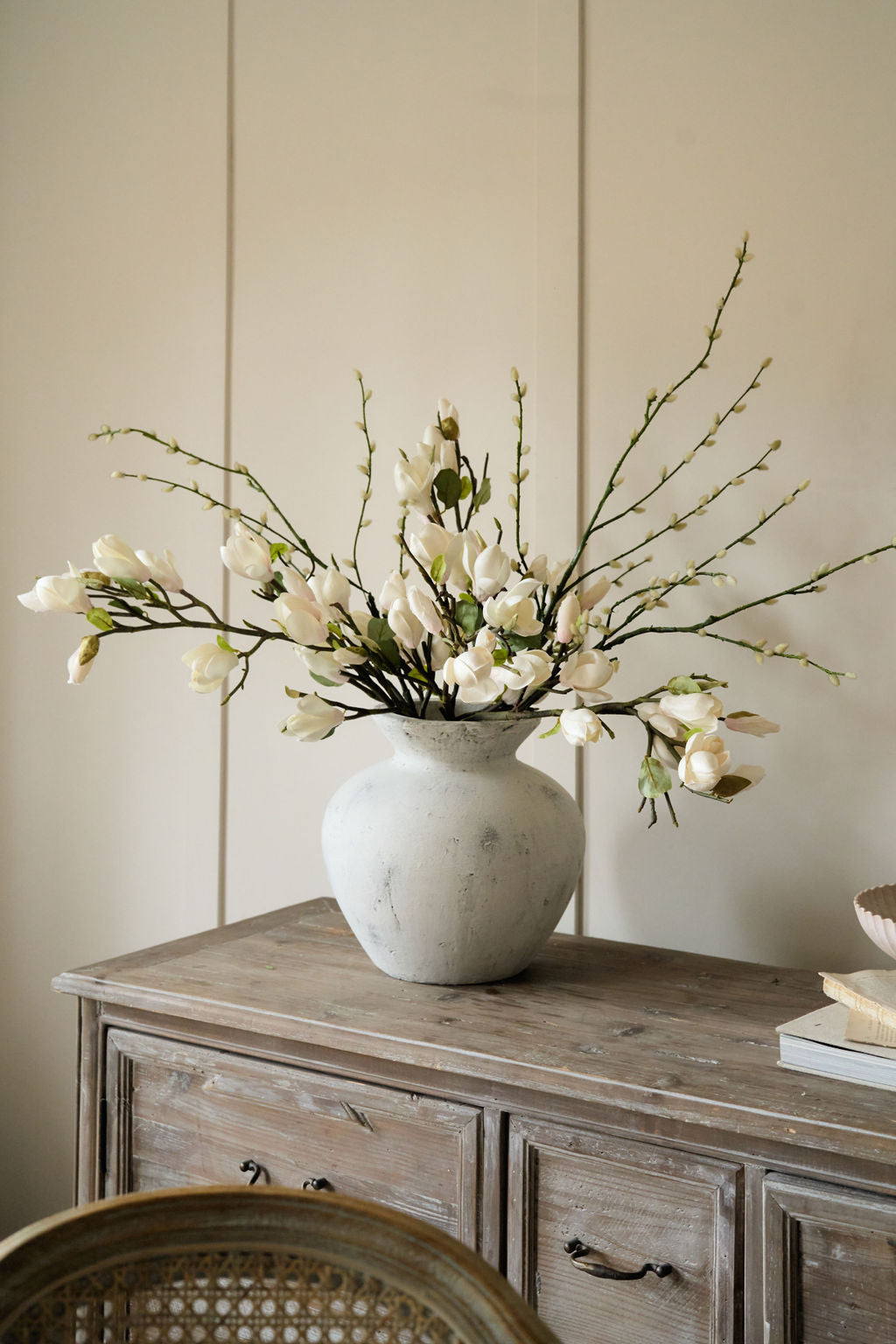Luxury Tall White Faux Magnolia