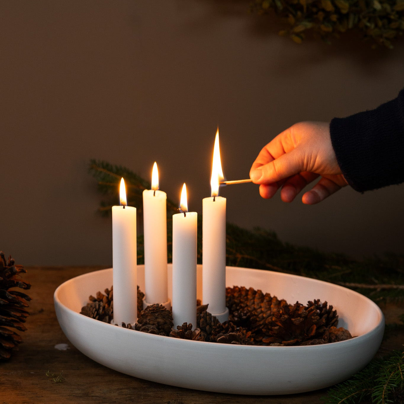 White Matte Candle Holder