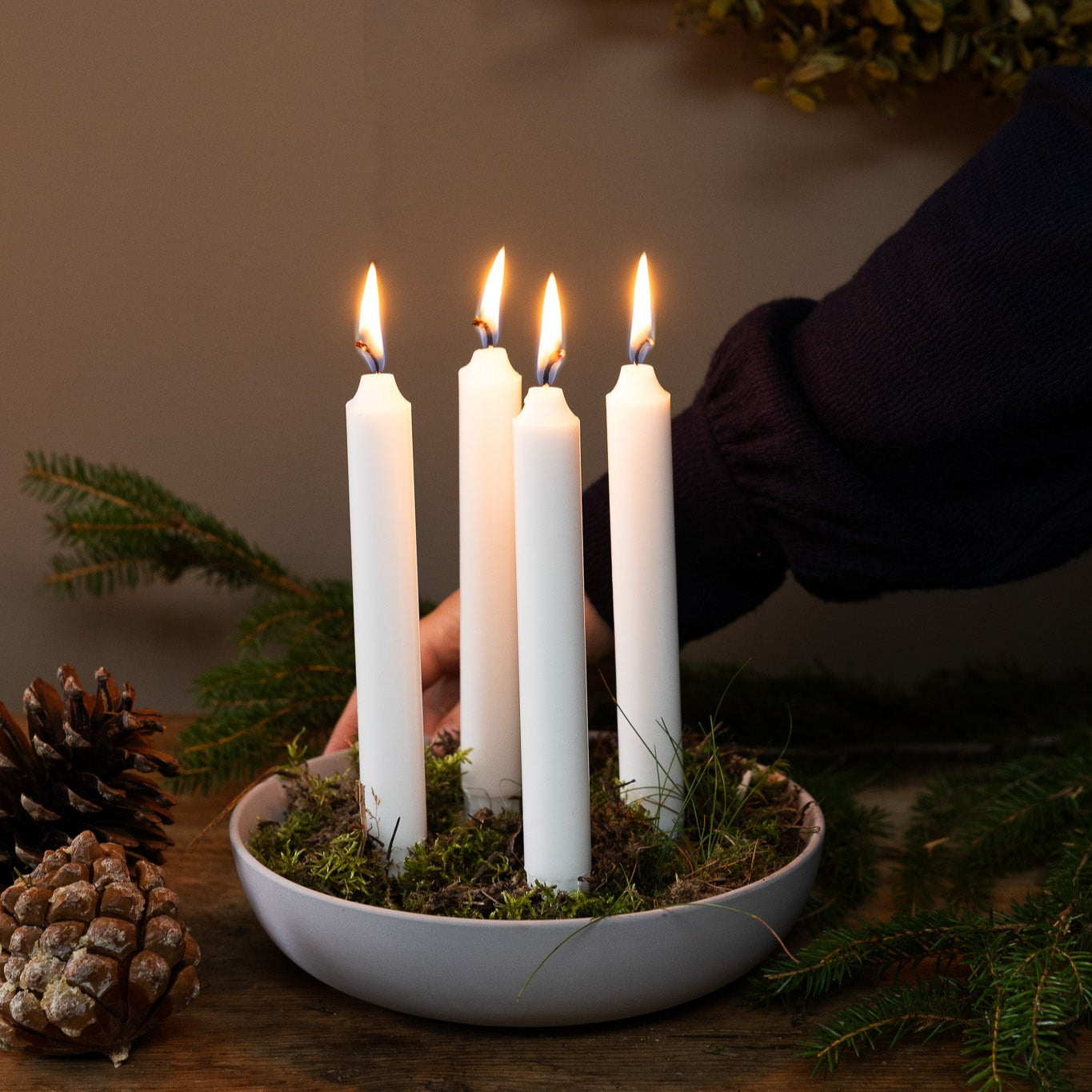 Light Grey Ceramic Candle Holder