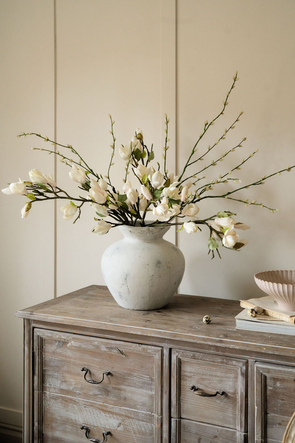 Luxury Tall White Faux Magnolia