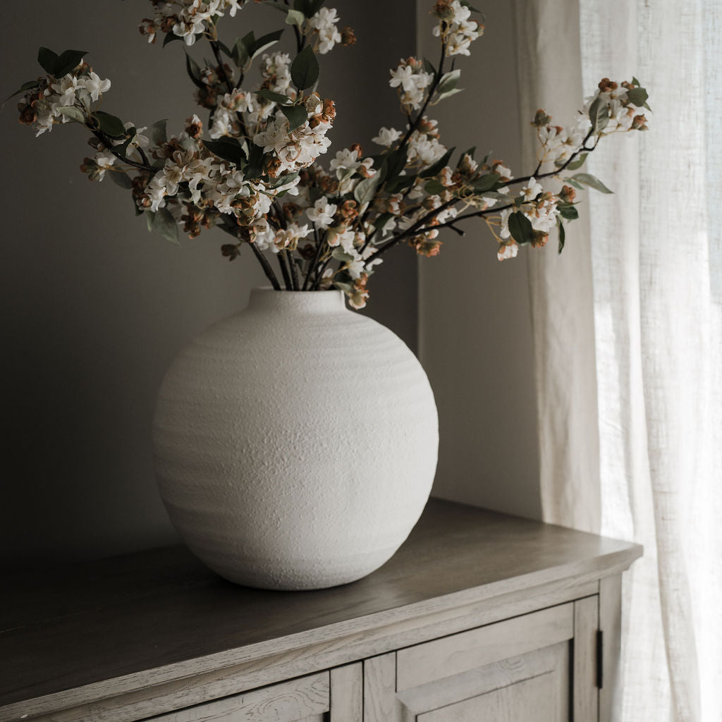 Tiber Matt White Ceramic Vase