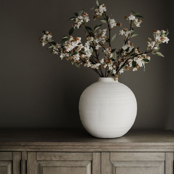 Tiber Matt White Ceramic Vase