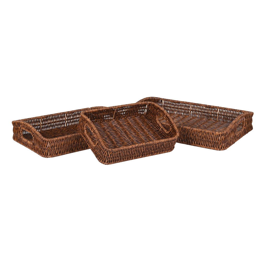 Ashford Faux Rattan Trays – Set of 3