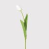 White Tulip Bud Spray with Leaves