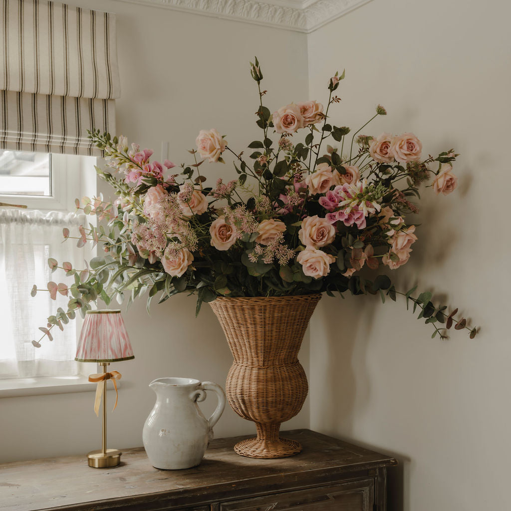 Large Woven Rattan Urn Vase