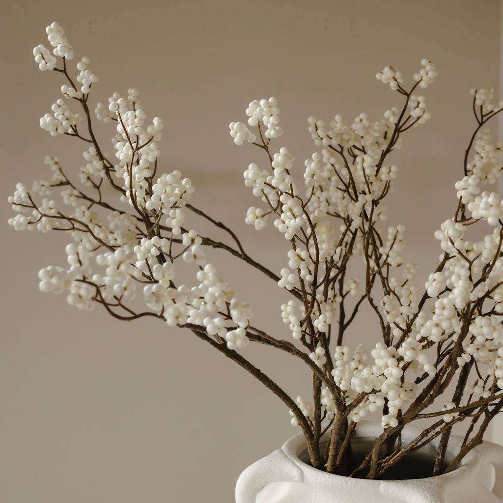 White Berry Branch Spray Tall