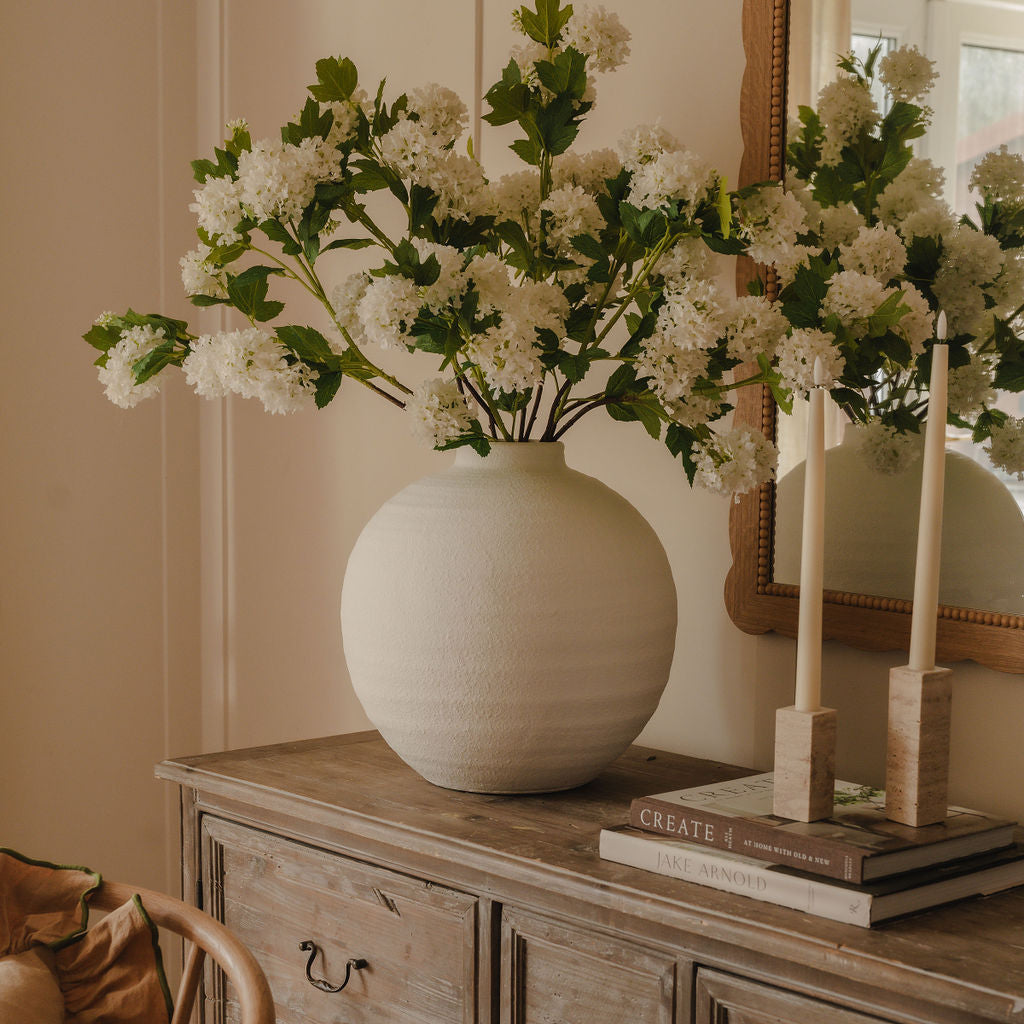 Faux White Snowball Viburnum