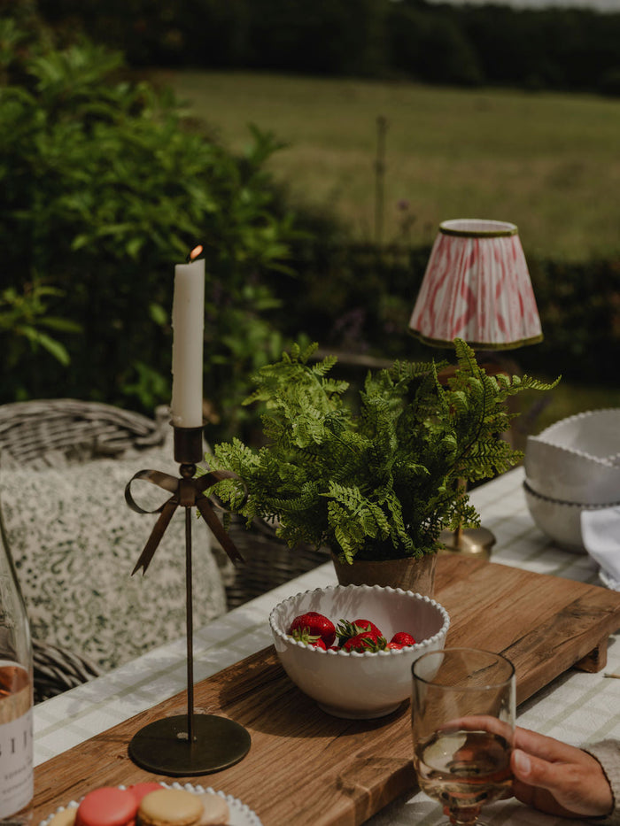 Decorative objects styled on a shelf