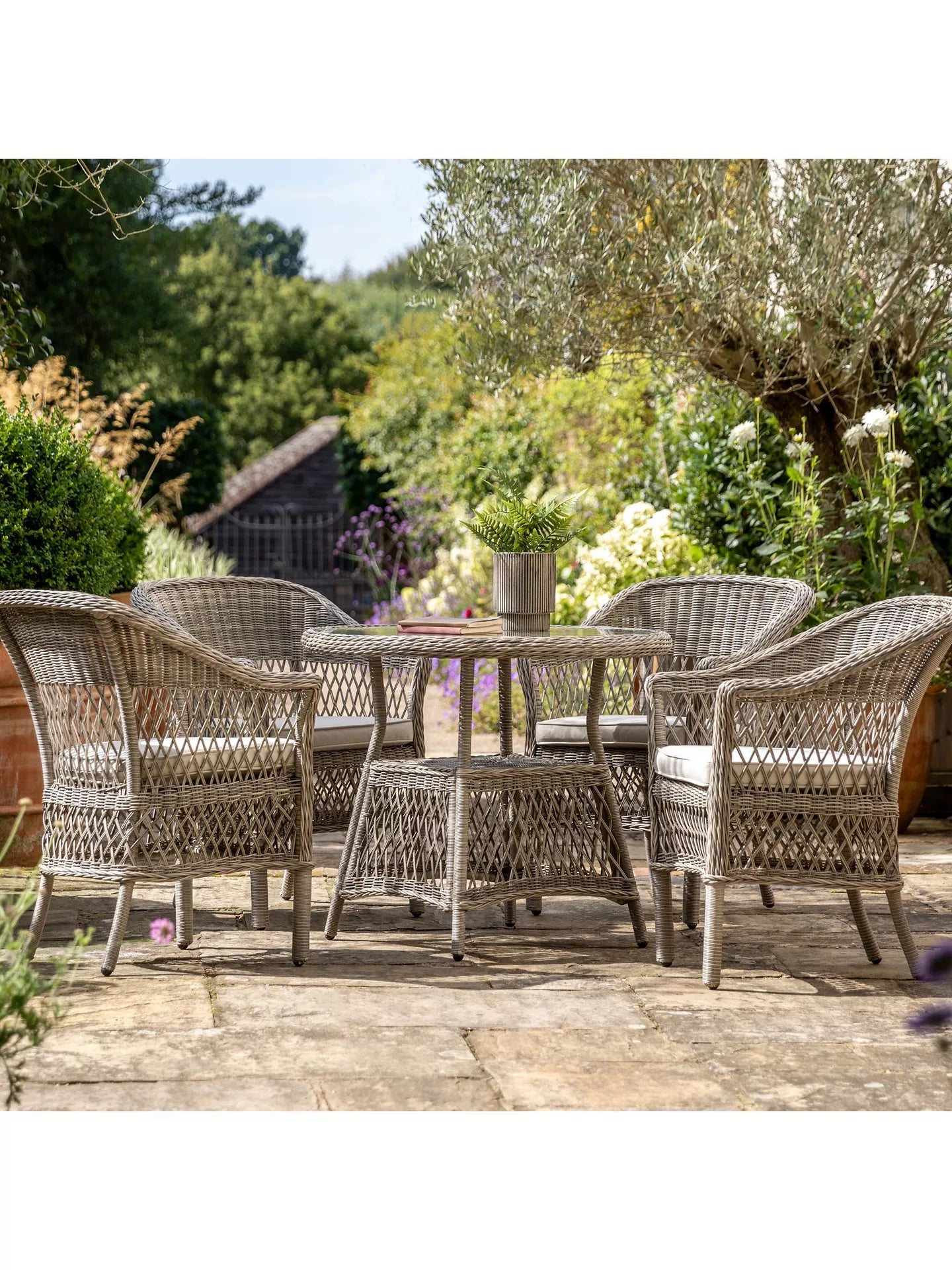 Menton Seater Dining Set Stone