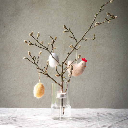 Set of 6 Mixed Hanging Felt Eggs