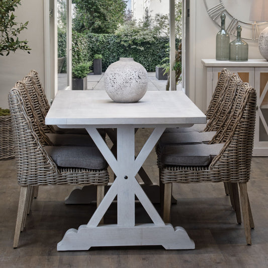 Waltham Whitewashed Six Seater Dining Table Save 30%