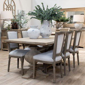 Evesham Collection Large Rectangle Dining Table In Oak Whitewashed Finish