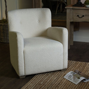 Boucle Lounge Chair Cream