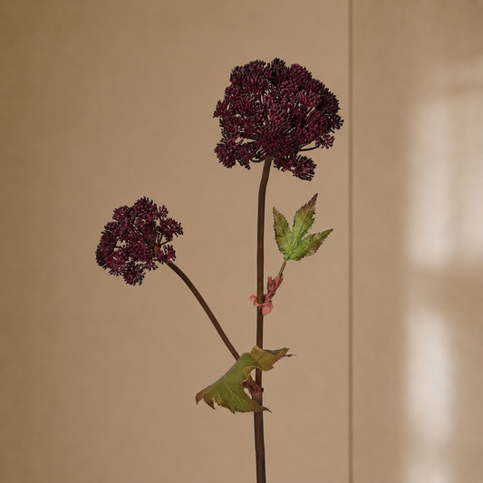 Faux seeded eucalyptus stem with grey-green artificial foliage