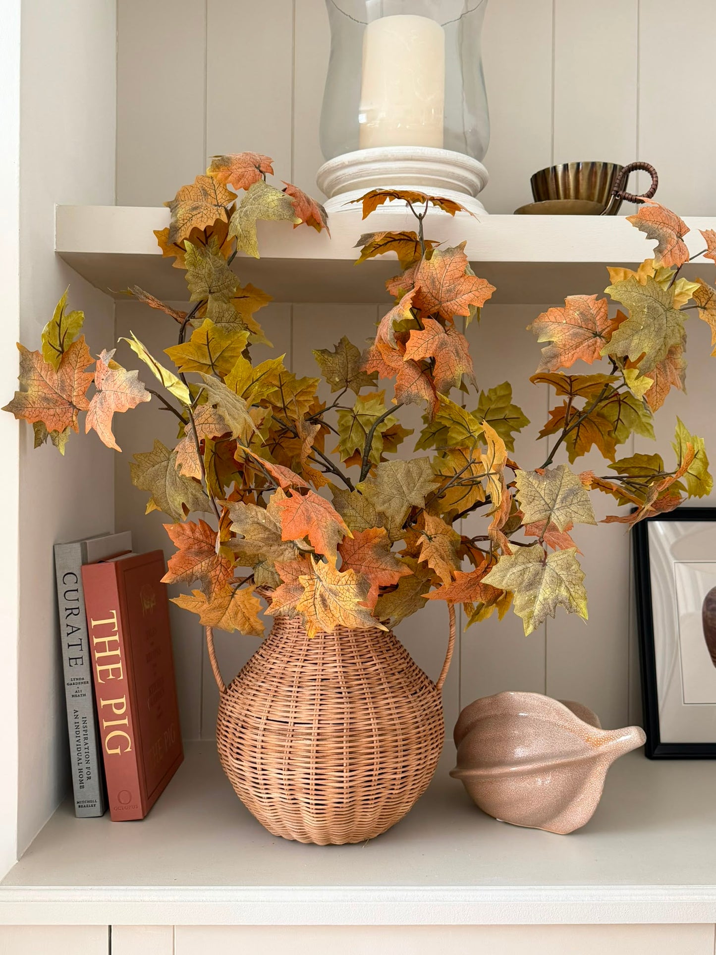 Autumn Mixed Foliage Branch – Faux Mixed Fall Foliage Stem, 110cm