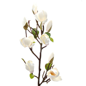 Luxury Short White Faux Magnolia
