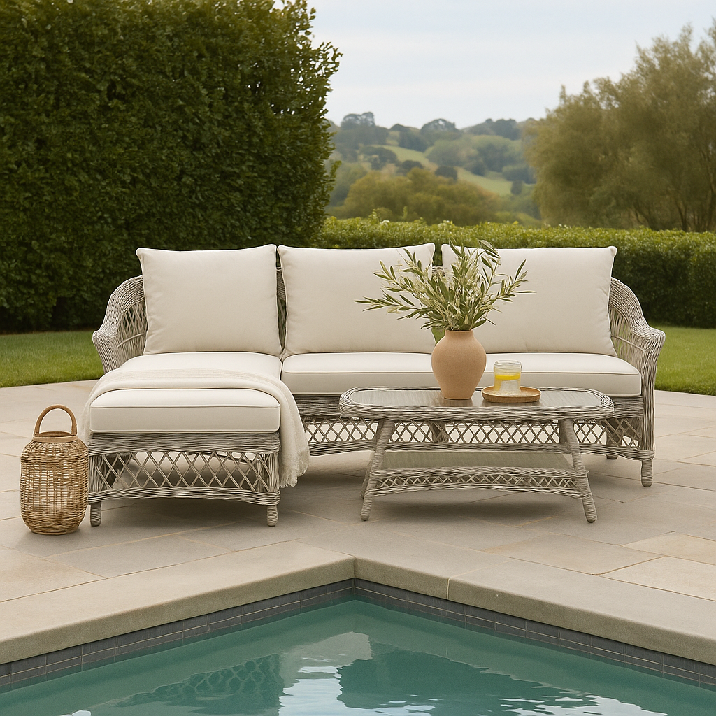 Menton Chaise Set Stone