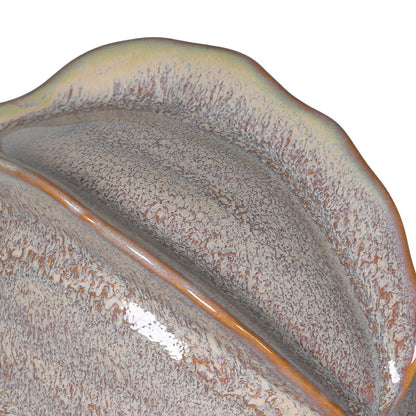 Stone Coloured Ceramic Glazed Coco Pod – Modern Decorative Accent