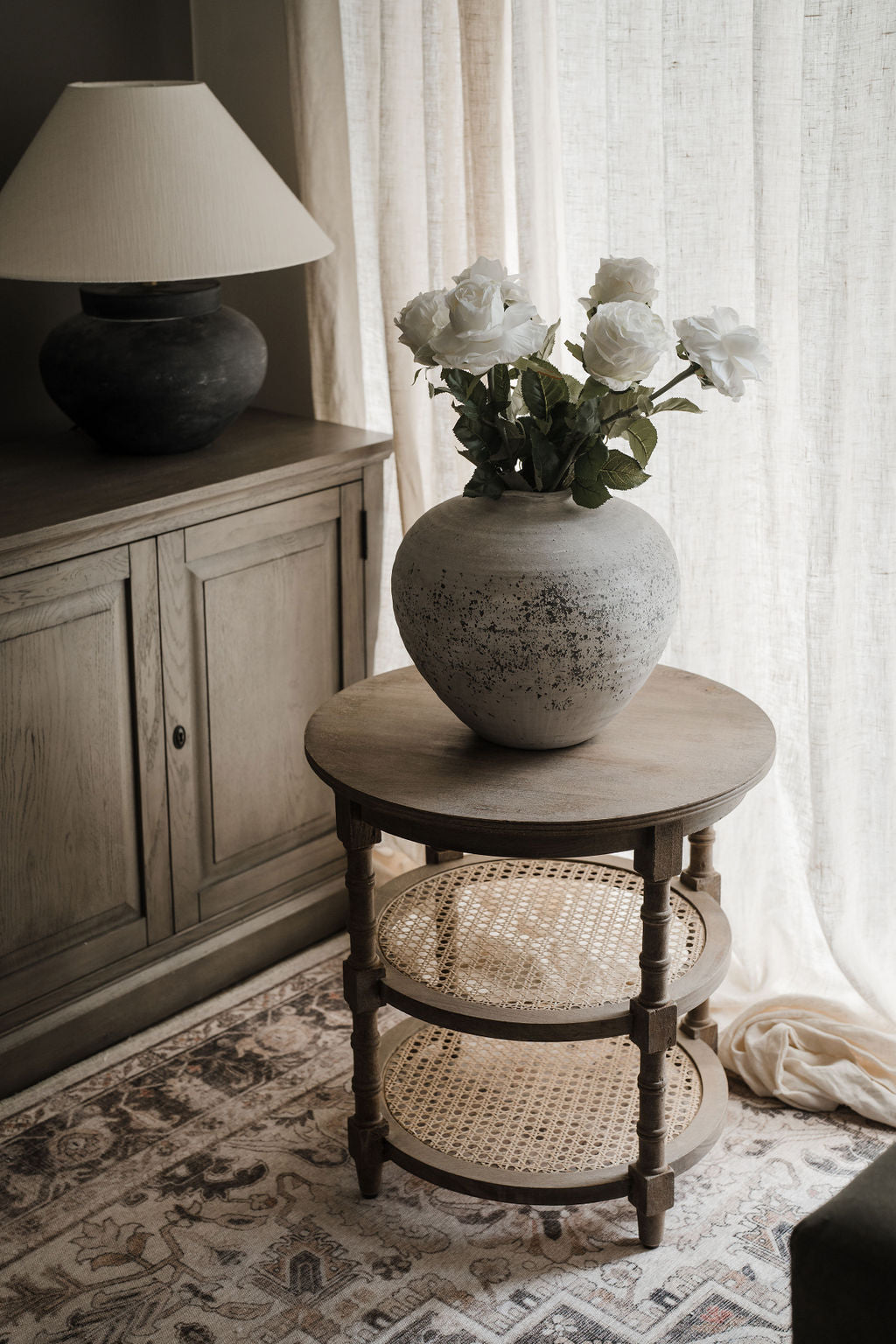 Large Rustic Grey Stone Ceramic Vase