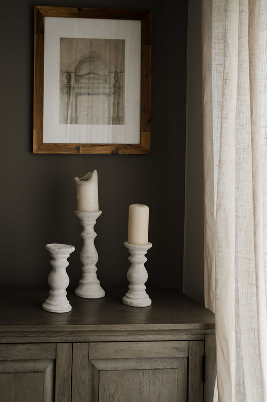 White Stone Candle Holders Sale
