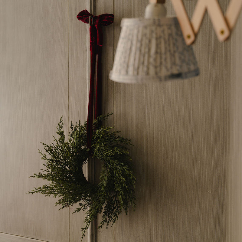 Faux mini cypress wreath