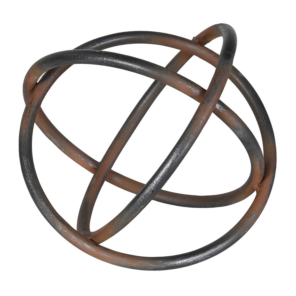 Metal Decorative Ring Ornament | Sculptural Metal Accent Piece