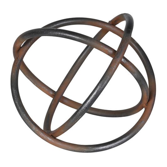 Metal Decorative Ring Ornament | Sculptural Metal Accent Piece