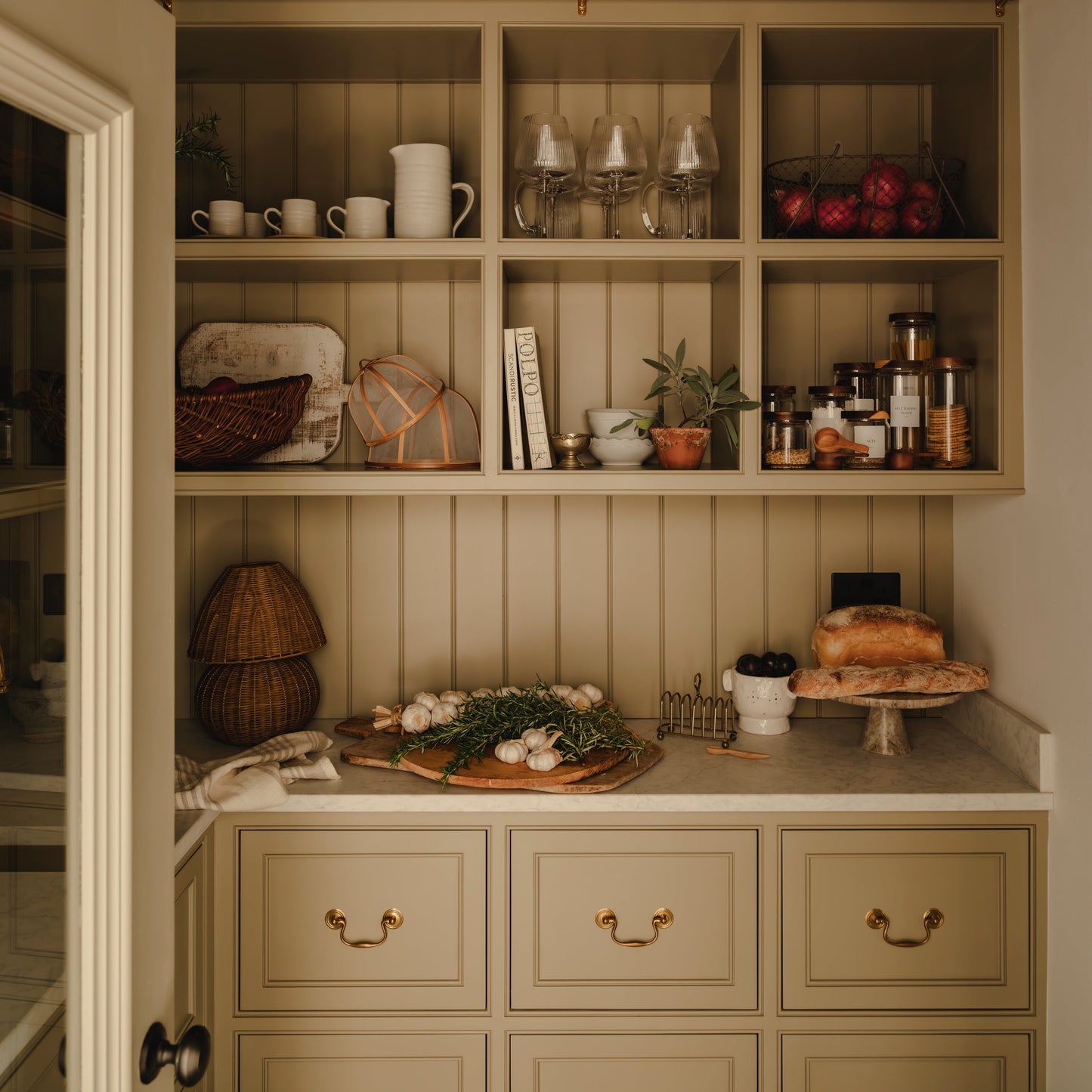 Small rattan table lamp