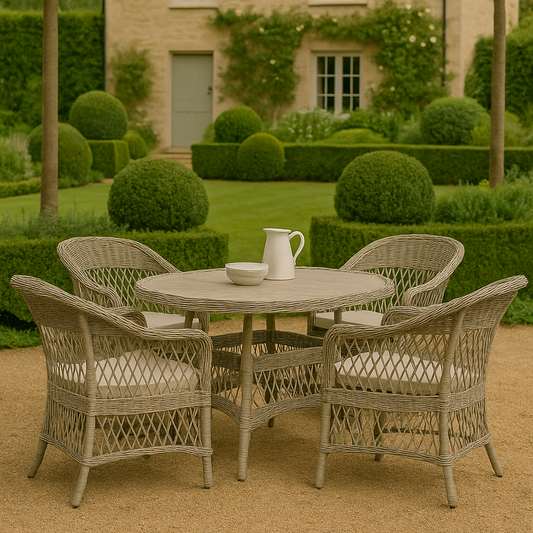 Menton Seater Dining Set Stone