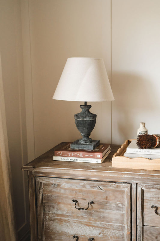 Incia Urn Wooden Table Lamp