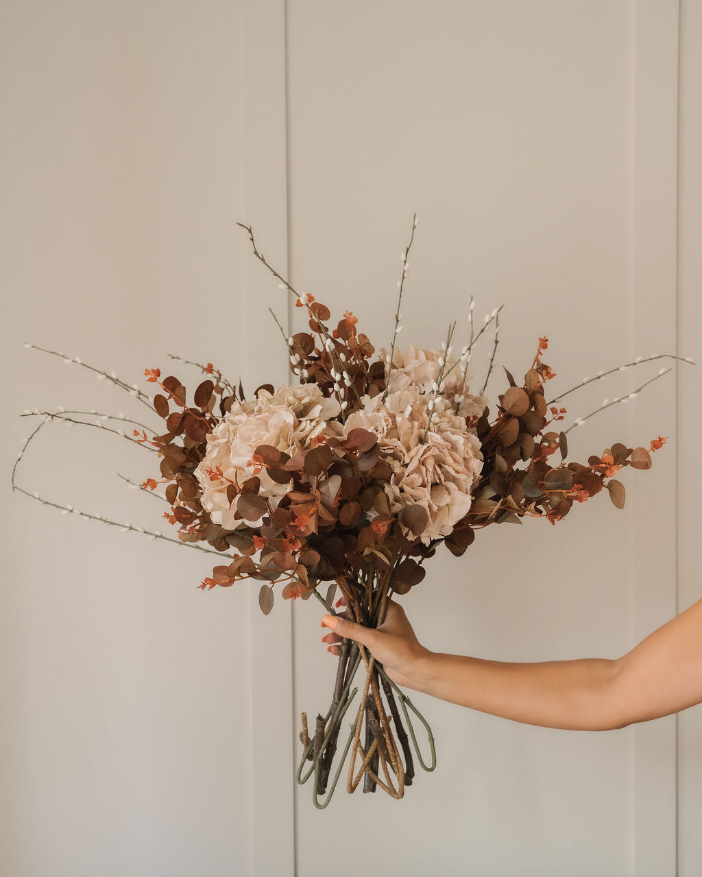 Antique Cream Hydrangea Arrangement