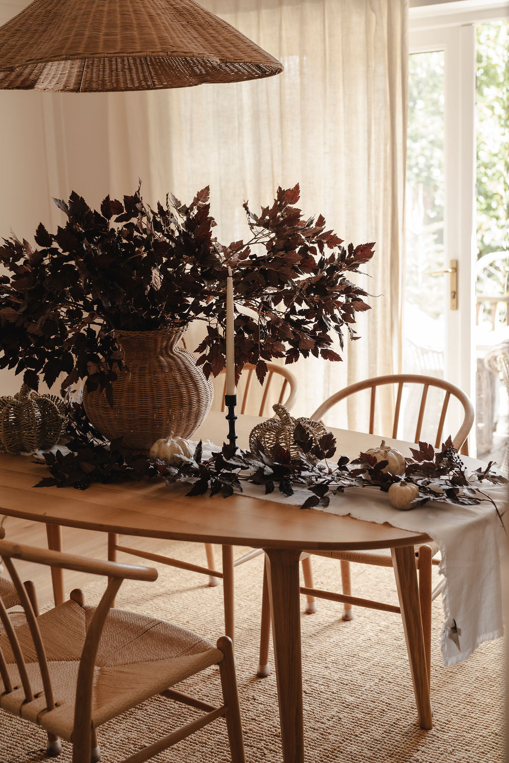 Set Of Three Carved Wood Effect Pumpkins