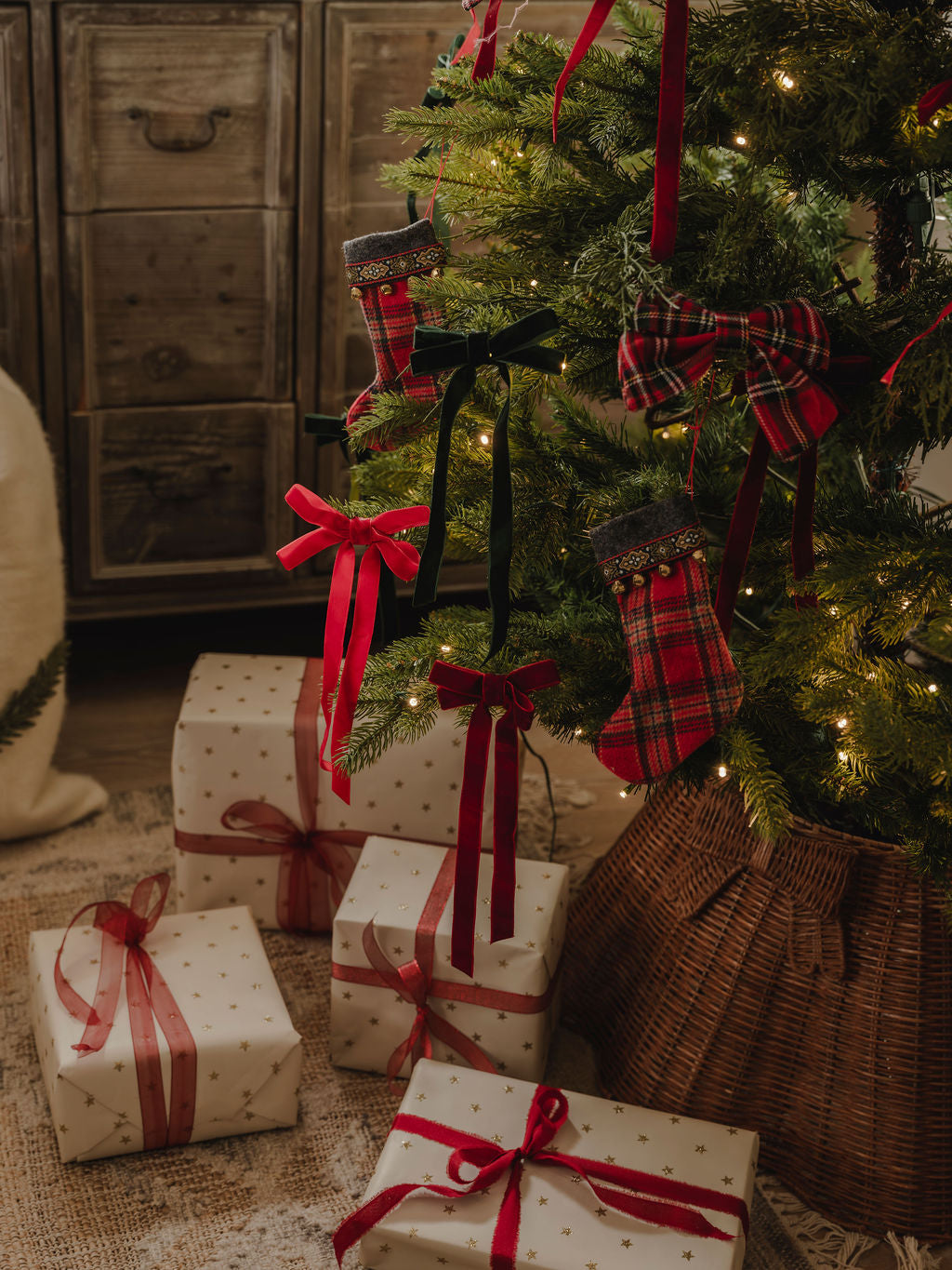 Set of 2 Tartan Stockings