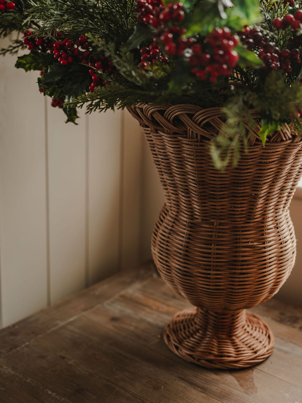 Small Rattan Urn Vase