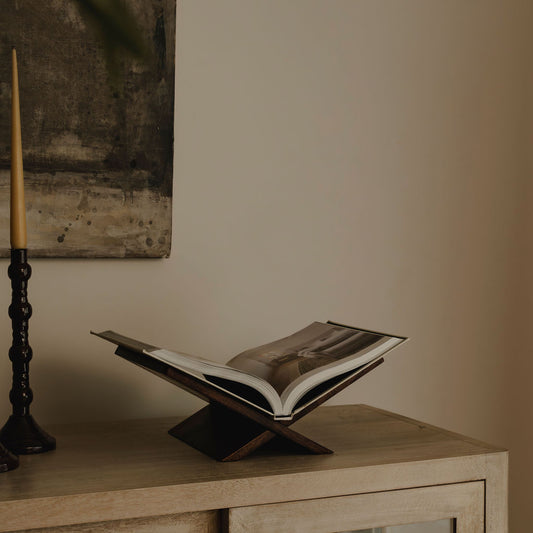 Wooden Open Book Stand