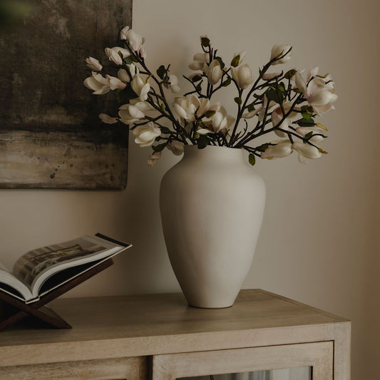 Luxury Tall White Faux Magnolia