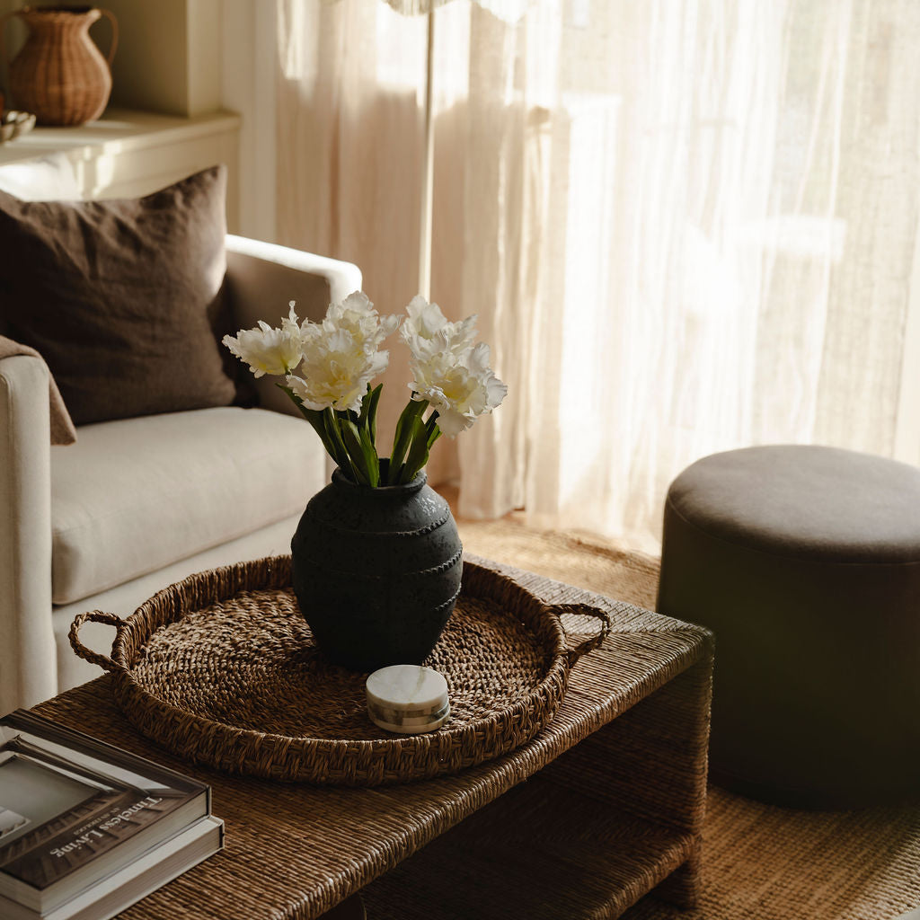 Large Round Seagrass Tray