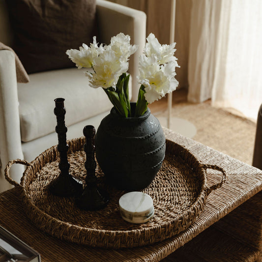 Large Round Seagrass Tray