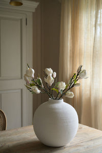 Luxury Short White Faux Magnolia