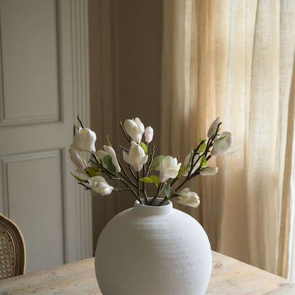 Luxury Short White Faux Magnolia