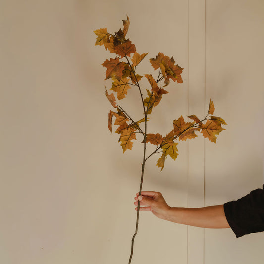 Autumn Mixed Foliage Branch – Faux Mixed Fall Foliage Stem, 110cm