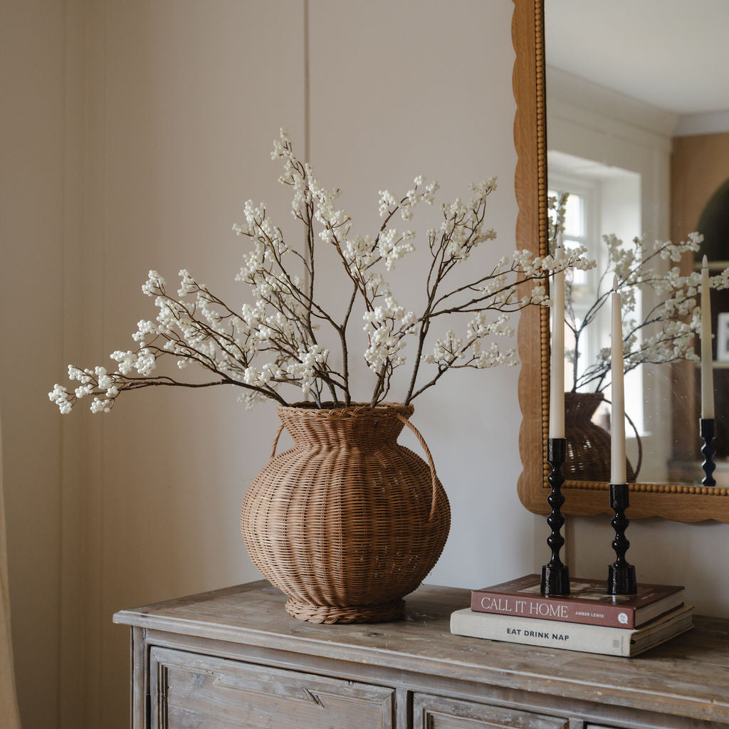 White Berry Branch Spray Tall