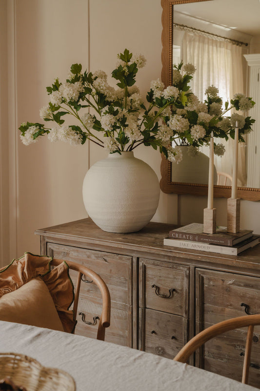 Faux White Snowball Viburnum