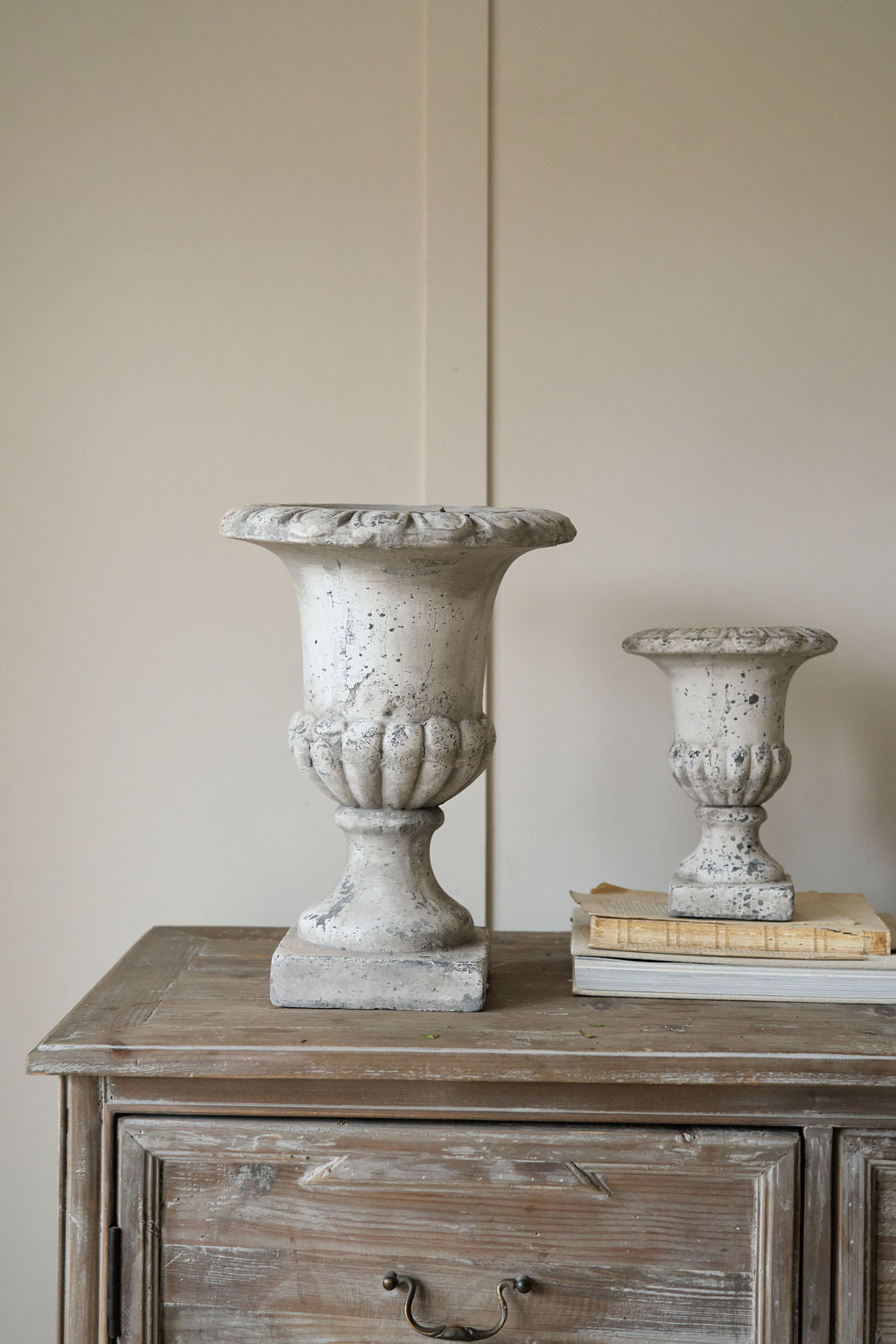 Fluted Stone Urn