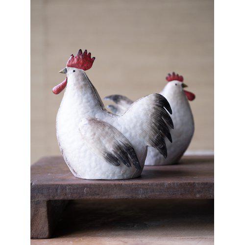 Rustic Metal Rooster and Hen