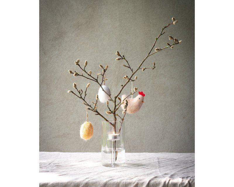 Set of 3 Mixed Hanging Felt Hens