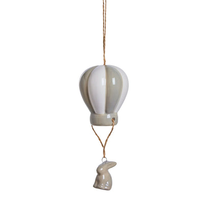 Set of 3 Ceramic Air Balloon Bunny