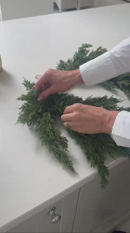 Real Touch Cedar Cypress Heart Shaped Rope Wreath