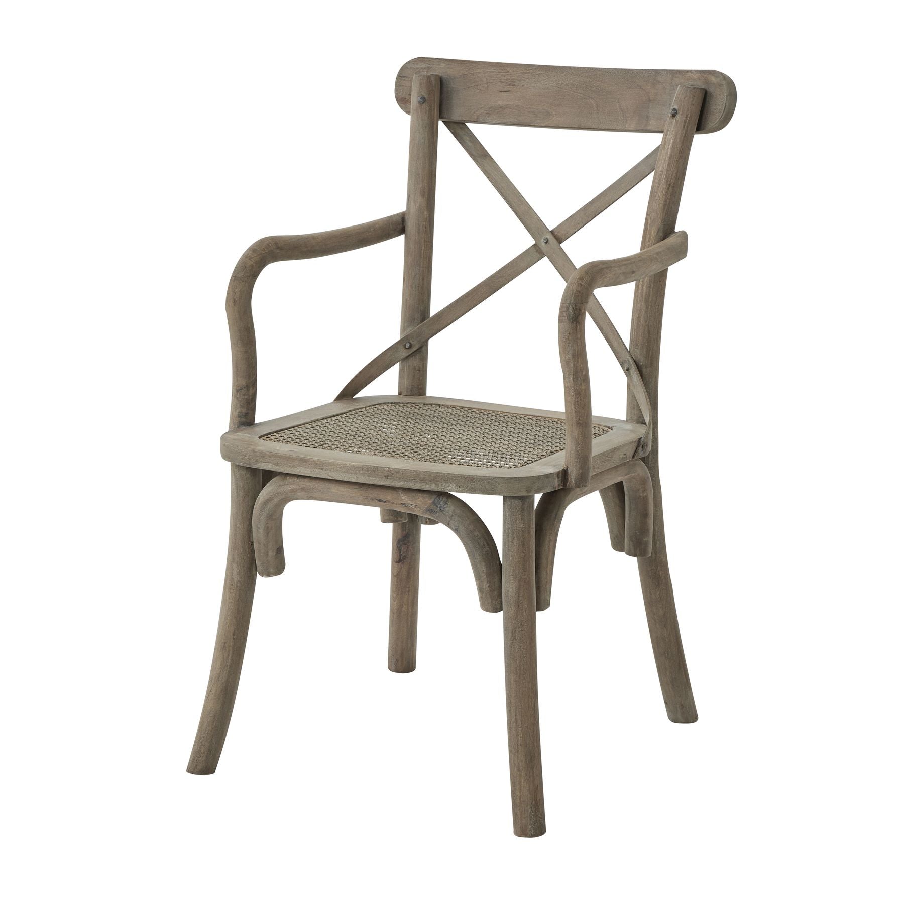 Evesham Cross Back Carver Chair With Rush Seat