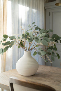 Silver Dollar and White Willow Arrangement